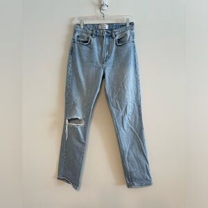 REFORMATION High Rise Cigarette Jeans Size 27 Tahoe Destroy Wash Distressed